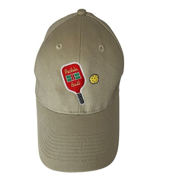 Otto Pickle Ball Adjustable Hat Cap Embroidered Paddle and Ball Khaki One Size - Picture 2 of 11